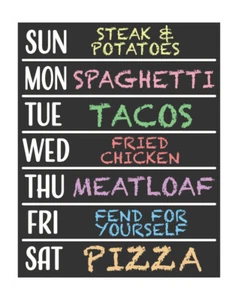 JennyGems Menu Chalkboard Sign, Weekly Meal Planner Menu, Office Hours Sign - Picture 1 of 10