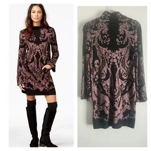 Free people modern love sweater dress womens XS black purple fairy whimsigoth - Picture 1 of 12
