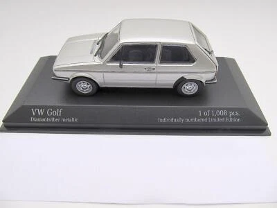 Volkswagen VW Golf 1 Modellino Minichamps In 1:43 Argento Nuovo 400055101 - Immagine 1 di 4
