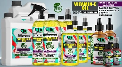 DD 100% Natural Vitamin E Oil: Carrier for Skin Massage & Aromatherapy Organic UK