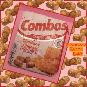 Sacchetto snack riutilizzato combo cheddar a tema formaggio riciclato riciclato scorta bag - Foto 1 di 4