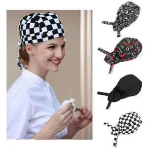 Sombrero de chef panadero cocina restaurantes gorra de catering hombre mujer negro rojo algodón - Imagen 1 de 6