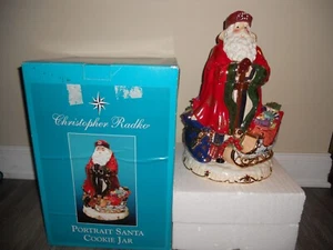RARE 2006 Christopher Radko PORTRAIT Santa Claus Ceramic Cookie Jar 16" Tall Box - Picture 1 of 8