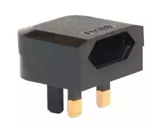 2 Pole Euro to UK Standard 3 Pin Converter Plug 8A Black - Picture 1 of 7