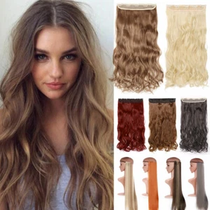 MEGA THICK Clip in 100% Real Natural as Human Hair Extensions 1Pcs Long Wavy HYT - Picture 1 of 51