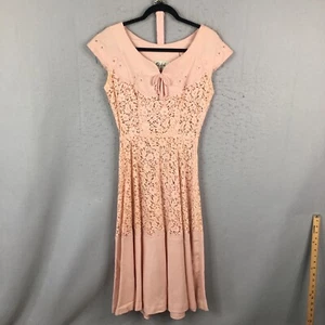 Vintage Riech Original Dress Womens Small Pink Lace Feminine 1950s Church Easter - Picture 1 of 17