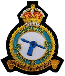 No. 55 Squadron Royal Air Force GOLD WIRED Patch Badge - MOD LICENSED - Picture 1 of 5