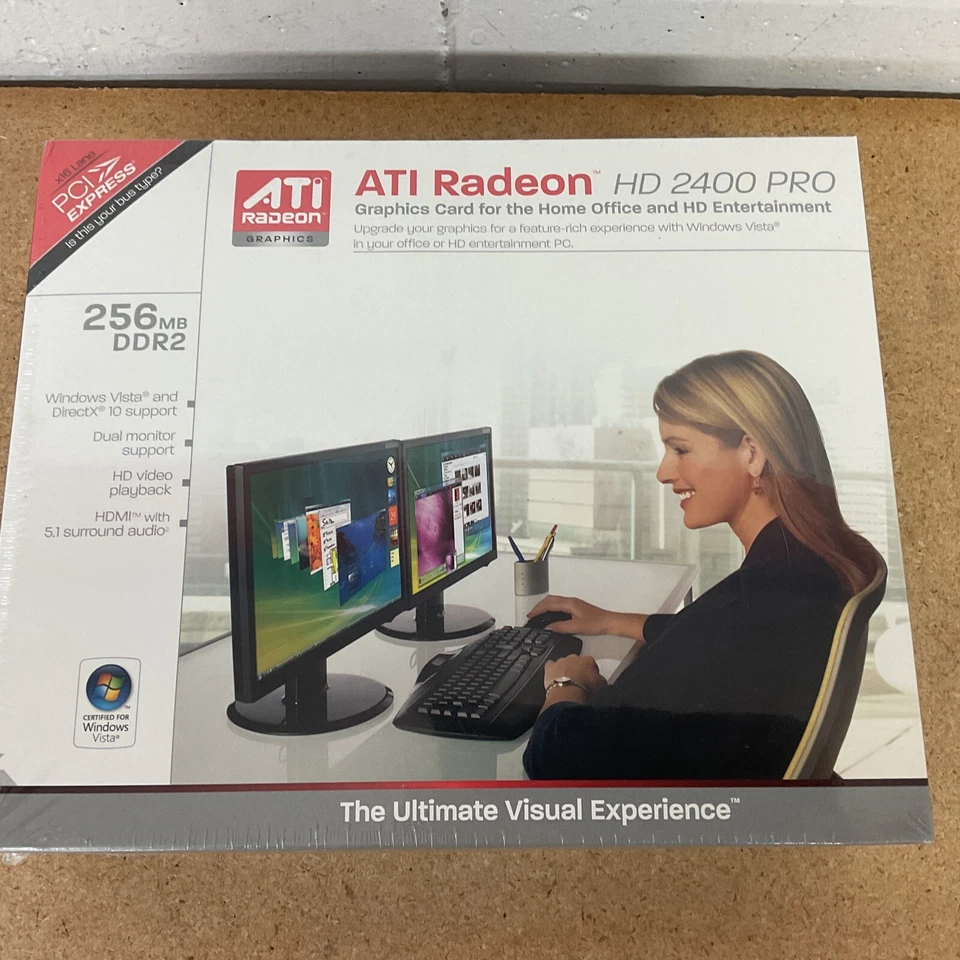 ATi Radeon HD2400 PRO 256MB DDR2 PCI DVI/VGA/HDTV Graphics Card Video - Image 1 of 2