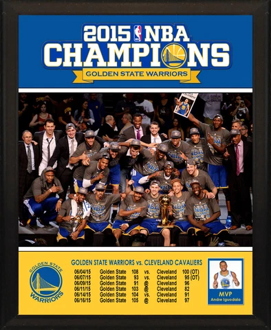 GOLDEN STATE WARRIORS 2015 NBA Champions Curry Iguodala  8x10" Plaque Cover