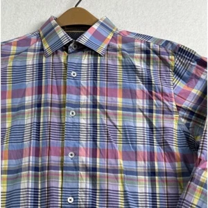 Camicia elegante uomo BUGATCHI UOMO media multicolore a quadri righe cotone - Foto 1 di 7