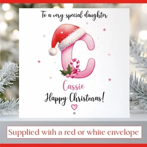 Personalised Christmas Card First Christmas Daughter Granddaughter Initial - Picture 1 of 10