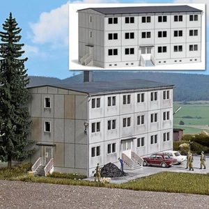 Busch 9607 HO Scale Concrete Barracks/Apartments -- Kit - Picture 1 of 1