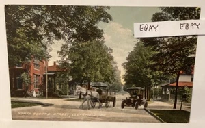 Carro de caballos Clearfield Pa. North Second Street 1910, coche antiguo rara postal alemana - Imagen 1 de 2