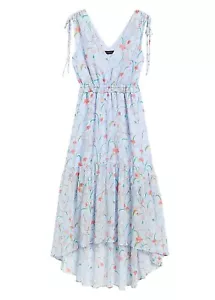 Maxi Vestido Banana Republic Para Mujer Talla 16 Floral Acanalado Azul Multi Precio de venta sugerido por el fabricante $169 NUEVO - Imagen 1 de 3