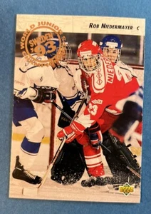 1992-93 Upper Deck #593 Rob Niedermayer ROOKIE RC 1993 WORLD JUNIORS Canada - Picture 1 of 2