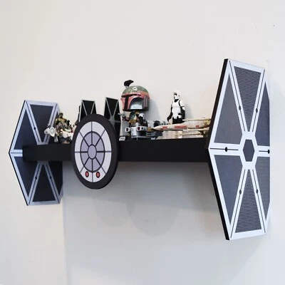 Estante de exhibición inspirado en Tie Fighter, regalo para fanáticos de Star Wars, figuras coleccionables divertidas Foto 1 de 4