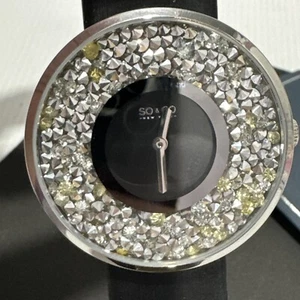 SO&CO New York Women's Quartz SoHo Crystal Studded Leather Strap New-Box - Bild 1 von 9