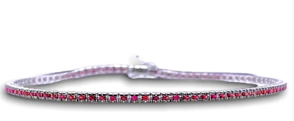 BRACCIALE TENNIS IN ORO BIANCO E RUBINI CRIVELLI 329-L1051-B - Immagine 1 di 1