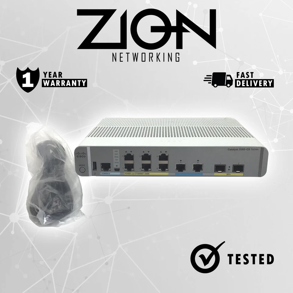 Cisco WS-C3560CX-8XPD-S 3560CX IP Base Gigabit PoE Switch - Image 1 of 1