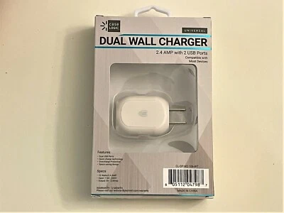 Case Logic Universal Dual-Port USB Wall Charger 2 USB Ports 2.4Amp & 1Amp 12Watt - Image 1 of 3