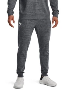 Under Armour Mens UA Rival French Terry Cotton Jogger Pants Bottoms 1361642-012 - Picture 1 of 5