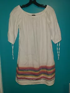 j crew women Size Small S White linen/cotton off the shoulder shift dress - Picture 1 of 6