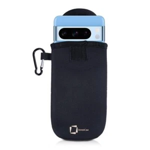 GENUINE INVENTCASE BLACK NEOPRENE POUCH CASE FOR GOOGLE PIXEL 8 / 8 PRO - Picture 1 of 10