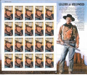 US #3876 Full Mint Sheet - John Wayne Commemorative Issue - 37 cent MNH - Picture 1 of 1