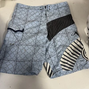 Reef Board Shorts Mens 33 Blue Wave Surf Swim Trunk Unlined Cargo Pocket - NL - Picture 1 of 6