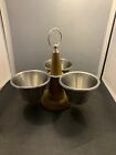 Vintage Condiment Lazy Susan Wood And Stainless Steel Rosifitt Stal