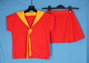 Handgefertigtes Vintage Matrosen Outfit/Set Jubel Uniform rot gold/gelb Mädchen 10/12 - Bild 1 von 7
