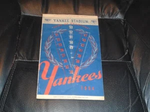 1954 Yankees Baseball Programm vs Boston Red Sox Mantel Ted Williams Berra - Bild 1 von 3