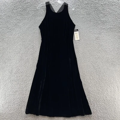 Vestido Donna Ricco Feminino 10 Preto Veludo Formal Aberto Laço Traseiro Vestido - Imagem 1 de 4