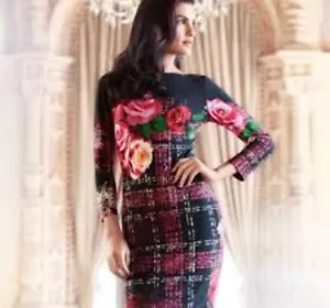 JOSEPH RIBKOFF Floral Stretchy Knee Length Dress Party Occasion UK 12 - Picture 1 of 11