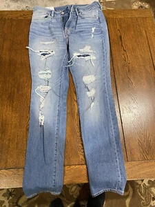 H&M Thrashed Denim Light Blue Skinny Jeans 30/32 - Picture 1 of 3