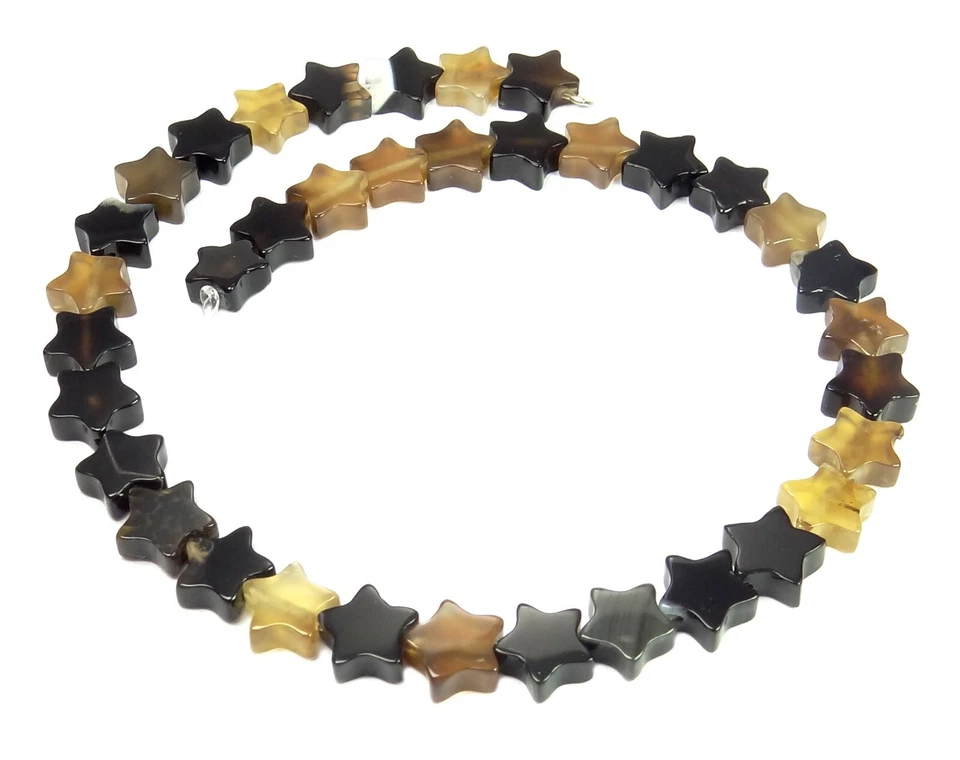 😏 Sardonyx Perlen 6 mm STERNE Edelsteinperlen Strang für Armband, Kette + 😉  - Bild 1 von 1