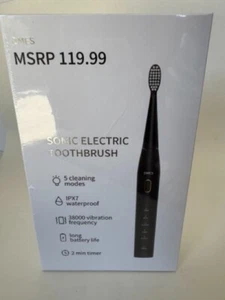 New Sonic Electric Toothbrush 5 Modes Waterproof Rechargeable Black - Picture 1 of 8