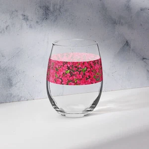 Azalea Blossoms Stemless wine glass - Picture 1 of 5