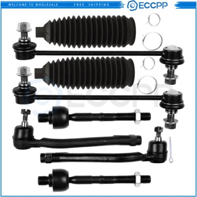 8x Front Inner Outer Tie Rod End Sway Bar Links Fits 2007-2010 Hyundai Elantra - Imagem 1 de 4