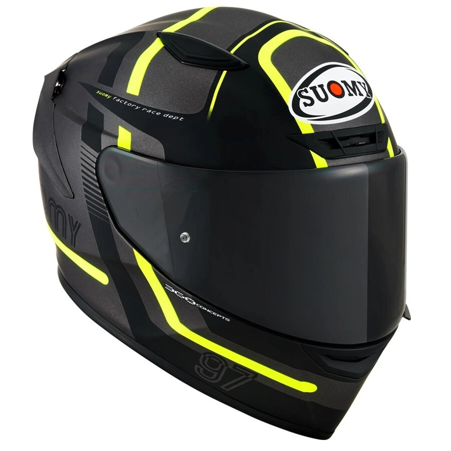Motorrad Suomy Track-1 Ninety Seven Integralhelm (schwarz/gelb) Gr: M (57) - Bild 1 von 2