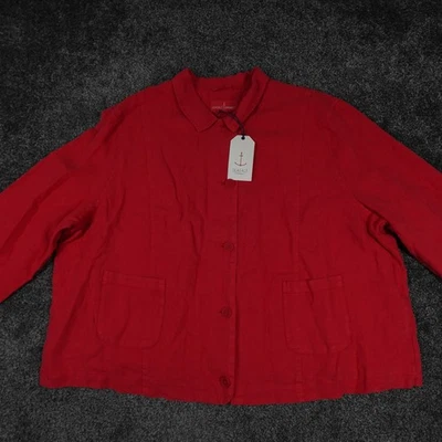 NEW Seasalt Cornwall Arame Jacket Blazer 100% Linen Size 26 - 28 Red Women's - Image 1 of 4