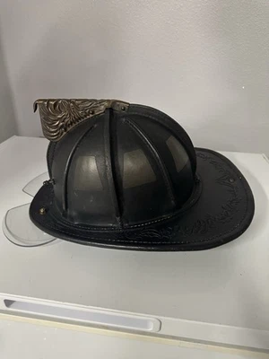 2020 Black Phenix TL-2 Boston Bend Leather Fire Helmet - Image 1 of 4