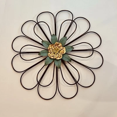 Arte de pared decorativo floral de metal 3D para interior exterior hogar y jardín Foto 1 de 2