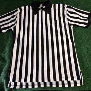 REDA Referee Shirt Mens Extra Large Black White Striped Polo Official Pocket - Picture 1 of 6