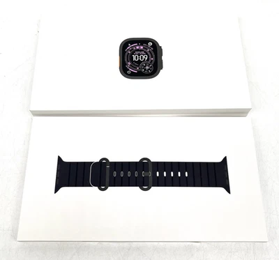 Apple Watch Ultra 3 (GPS + LTE) 49MM estojo preto titânio pulseira preta oceano - Imagem 1 de 4