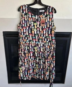 LA Soul Dress Women XL Mushroom Print Fairy Goblincore Cottagecore Whimsy Nature - Picture 1 of 14