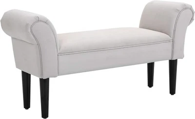 HOMCOM Small-sized Bed End Side Chaise Lounge Sofa Window Seat Arm Bench Wooden - Image 1 of 4