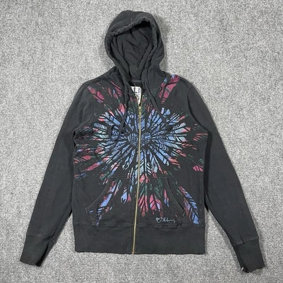 Vintage Y2K Billabong Zip Up Faded Black Hoodie Womens Medium 0935 - Image 1 of 4