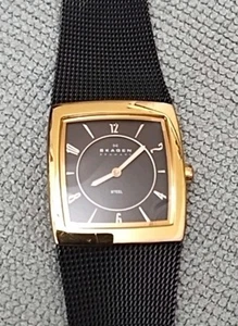 Rose Gold SKAGEN Watch 563XSRM Black Mesh Band~ Denmark ~ Unisex - Picture 1 of 17