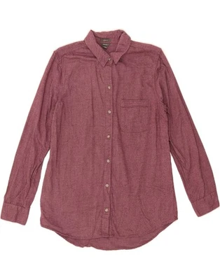 Camisa de franela EDDIE BAUER para mujer calce clásico Reino Unido 14 mediana algodón borgoña AU13 Foto 1 de 3